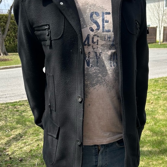 Men's Black Wool Jacket - Picture 6 of 7